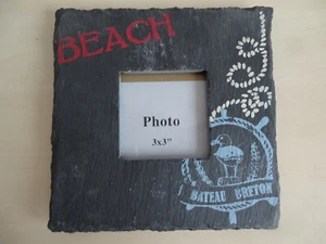 Bilderrahmen Fotorahmen Schiefer Beach Französich Bateau Breton 17 x 17 cm - Bild 1 von 5