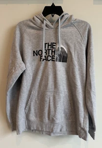 The North Face Hoodie Women L Grey Sweatshirt Logo Pullover Gray Half Dome - Picture 1 of 7