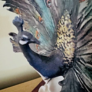 Florence Giuseppe Armani Peacock Porcelain Figurine 13.8inch High - Picture 1 of 22