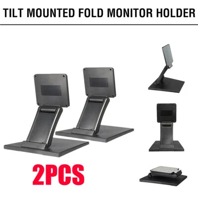 2pcs TouchScreen LCD Display Stand Tilt Mounted VESA Fold Monitor Holder 10-27'' - Image 1 of 4
