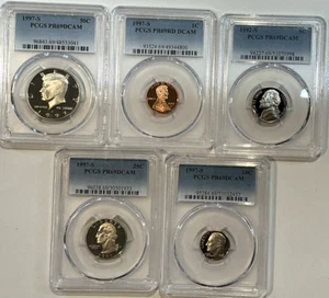 1997-S 5 Proof Set Date 5 Coin Newly Graded PCGS PR69 DCAM Perfect Gift - Picture 1 of 2