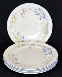 Villeroy & Boch RIVIERA Set of 4 Salad Plates Center Design Floral EUC - Picture 1 of 3