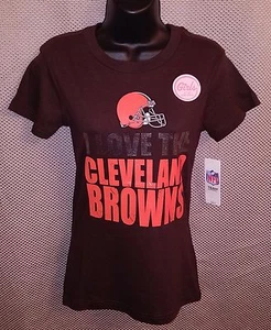 Camiseta I Love the Cleveland Browns Lámina Plateada Nueva con Etiquetas - Niñas Mediana 10/12 - Imagen 1 de 7