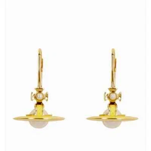 VIVIENNE WESTWOOD Simonetta pearls earrings in Yellow. Retail $225 - Picture 1 of 3