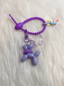 Purple Puppy Dog keychain Bag charm Keyring Strap New Y2K Style Handmade Gift - Picture 1 of 2
