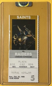 1988 NFL SAINTS VS LOS ANGELES RAIDERS TIM BROWN HOF ROOKIE YEAR TICKET STUB - Picture 1 of 2