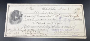 1906 Oktober Kilometerscheck PURE OIL CO. D.L.&W Railroad Co. Tradesmens Natl Bank - Bild 1 von 8