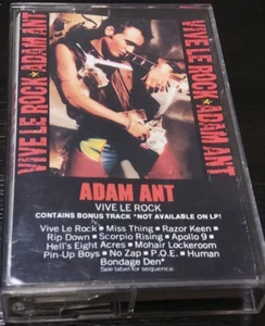 ADAM ANT ~ VIVE LE ROCK ~ CASSETTE 1985 ~ EX/EX - Picture 1 of 2