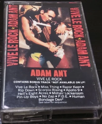 ADAM ANT ~ VIVE LE ROCK ~ CASSETTE 1985 ~ EX/EX - Image 1 of 2