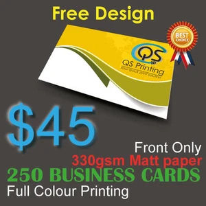 250 Business Cards full colour Printing (Front ONLY) on 330gsm paper+FreeDesign - Picture 1 of 1