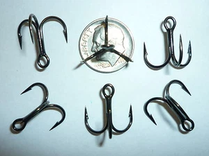 (50) VMC SHORT-SHANK 1X TREBLE HOOKS (SIZE 6) BLACK (9651BN) BULK 9651 - Picture 1 of 1