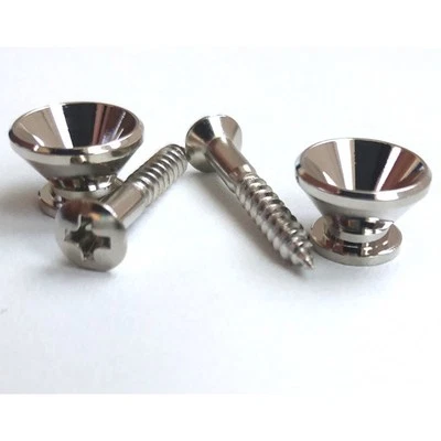 ADPGUITARPARTS 2 petits Attaches Courroie Nickel style Stratocaster + Vis
