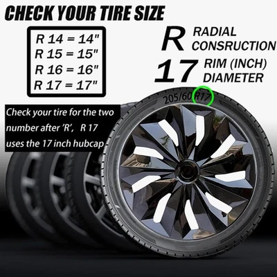 Juego de 4 tapacubos de neumáticos de 17" negros para cubierta de llanta para Kia Sedona 2015-2019 Foto 1 de 4