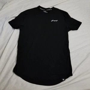 Young LA T Shirt Womens Large Black Curved Hem Basic Graphic Gym - Picture 1 of 7