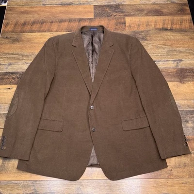 Abrigo deportivo de pana Stafford Essentials 50R marrón calce clásico parches en el codo Foto 1 de 4