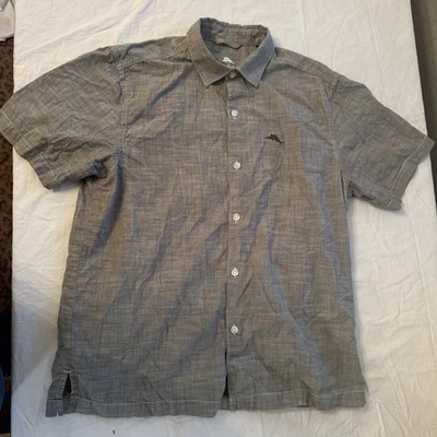 Camisa con botones de manga corta marca Tommy Bahama para hombre preppy elegante mediana 399  Foto 1 de 4