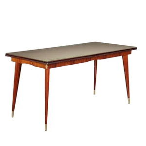 Mesa Vintage Cristal Teñido de Haya Diseño Años 60 Italia Original - Imagen 1 de 11