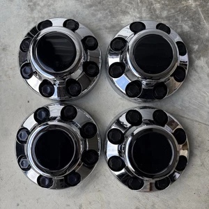 Chrome 8-Lug Center Caps Set (4) – GMC-013 / XFL-029 – Fits Chevy GMC 2500 3500 - Picture 1 of 6