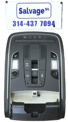 2011-2017 奥迪 A8 S8 头顶控制台太阳镜支架圆顶灯黑色天窗 — 第 1/4 张图片