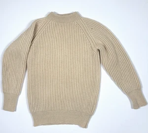 Vintage Lands End Direct Merchants Ivory Wool Fisherman Pullover Mens Med 1990s - Picture 1 of 14