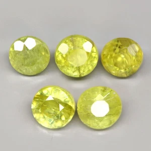 1,16Ct. Natürliche Sphene gelblich grün runde Facette unbeheizt Madagaskar hinreißend - Bild 1 von 7