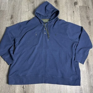 Polo Ralph Lauren Para Hombres 4XB Expedición Terry Sudadera con Capucha Azul Marino Bolsillos Logo - Imagen 1 de 13