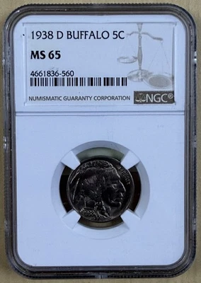 1938-D Buffalo Nickel NGC MS65 Beautifully Toned - Image 1 of 2