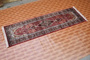 2x6 Corridor Décor Rug Hand Knotted Runner Rug Area Rug Red Color Rug - Picture 1 of 6