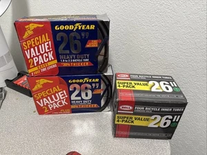 2 Goodyear 26" X 1.9"-2.3" Heavy Duty Bike Tube, 2 Pack with Levers, bell 4-pack - Picture 1 of 4