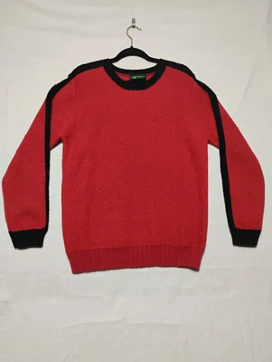 Vintage Eastern Mountain Sports Mens Sweater Grandpa 90s Red Black Ski Knit - Image 1 of 4
