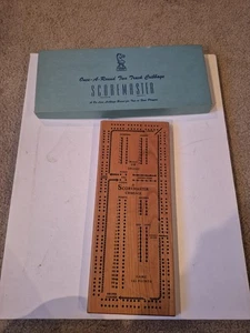 Einmal eine Runde zweispurig Cribbage Board Scoremaster Drueke Board Heringe Anleitungsbox - Bild 1 von 7