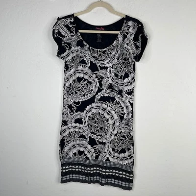 Mini Vestido Custo Barcelona Mujer Estampado Floral Algodón Lana Artístico Negro Talla XS/S Foto 1 de 4