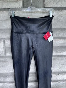 Spanx Leggings Black Faux Leather High Waist Classic Size Large $98 Sculpting - Picture 1 of 6