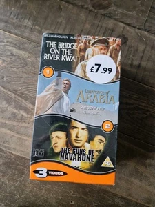 New & Sealed VHS Boxset Lawrence Of Arabia Guns Of Navarone Bridge River Kwai - Picture 1 of 7