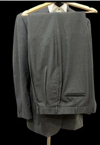 VTG Brooks Brothers Brooksease  Mens Suit Sz 44L  36x30.5'  Pants charcoal gray - Picture 1 of 19