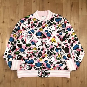 BAPE × KAWS Milo Animal Kingdom sweat varsity jacket Pink A Bathing Ape Size L - Picture 1 of 10