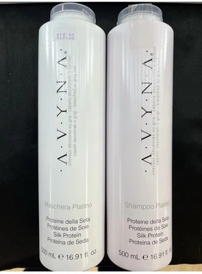 Avyna Shampoo Platino & Maschera platino/ silk protein 16.91fl Oz each Argan Oil - Image 1 of 2