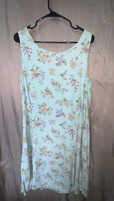 Vestido midi floral verde Eddie Bauer de colección 100 % rayón talla grande casa de verano Foto 1 de 4