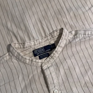 Vintage Polo Ralph Lauren Bernard Herren XL elfenbein gestreift gebänderter Kragen Hemd - Bild 1 von 10