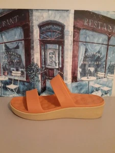 JOYBEES Womens The Cute Sandal Terracotta Slide In 2 Band Wedge Size 9 VGC - Picture 1 of 11