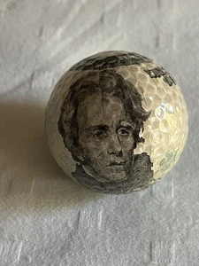 Twenty Dollar Andrew Jackson $20 Bill US Currency Collectible Golf Ball - Picture 1 of 3