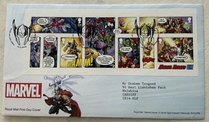 GB QEII 2019 Marvel Heroes Minisheet RM FDC Thor Helmet Shield Row Stanley SHS - Picture 1 of 4