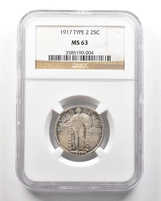 1917 Standing Liberty Quarter Type 2 MS63 NGC *4747 - Image 1 of 3