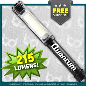 Quantum 215 Lumen Magnetic Pocket Work Light Flashlight - ALUMINUM WORKLIGHT - Picture 1 of 11