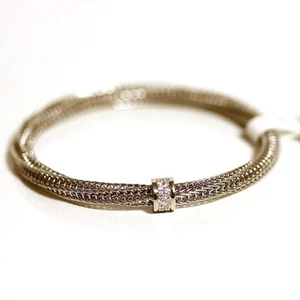 ROBERTO COIN NEW PRIMAVERA 18K Weißgold & Diamant Kette Stretch Armband - Bild 1 von 8