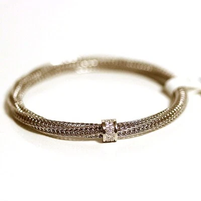 ROBERTO COIN NEW PRIMAVERA 18K White Gold & Diamond Chain Stretch Bracelet - Image 1 of 4