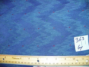 1 yard of Blue Red Dot Flamestitch Upholstery Fabric 6.5 Yards R363 - Picture 1 of 1