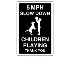 5mph rallenta bambini che giocano grazie - Adesivo autoadesivo High tack (20 - Foto 1 di 6