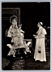 Postcard RPPC Pope Pius XII Blessing Statue Lady of Mt. Carmel 6 x 4 J230 - Picture 1 of 2