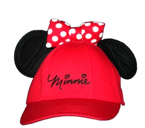 Disney Minnie Mouse Polka Dot Baseball with Ears, Red Youth Womens Hat Cap - Picture 1 of 11